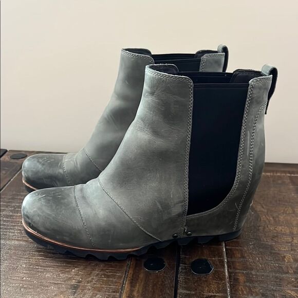 Sorel Wedge Mid Boot Waterproof Dark Gray Fog Size 10 Womens - Picture 1 of 10